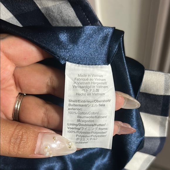 J. Crew Navy and White Checkered Pea Coat - Picture 5 of 5